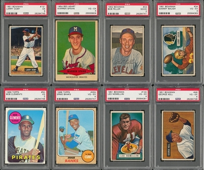 1949-1994 Bowman and Assorted Brand Baseball and Football PSA-Graded Collection (28 Different) Including Hall of Famers
